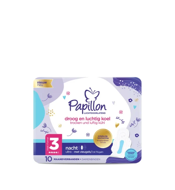 Papillon Ultra Night higieniniai paketai su sparneliais, 10 vnt.