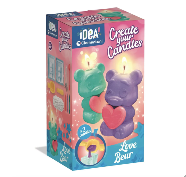 Clementoni IDEA Create Your Candles Love Bear kūrybinis žvakių gamybos rinkinys