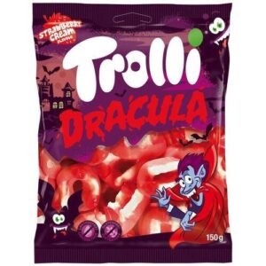 Trolli Dracula guminukai su braškių ir grietinėlės skoniu, 150 g