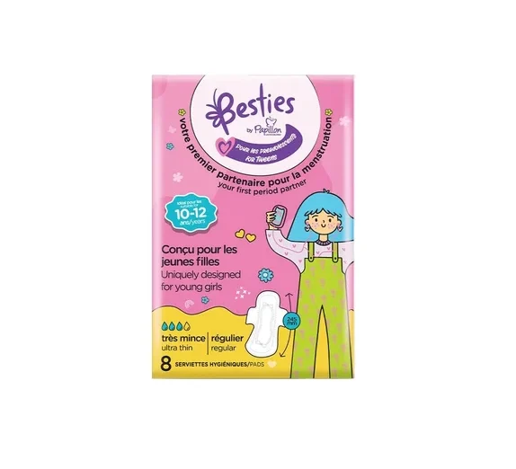Papillon Besties Tweens higieniniai paketai „Regular“, 8 vnt.
