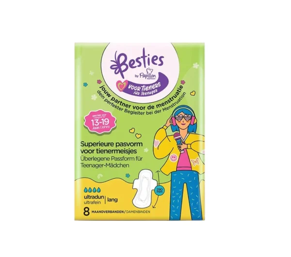 Papillon Besties Teens higieniniai paketai „Regular“, 8 vnt.