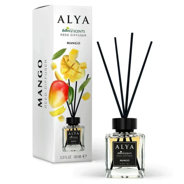 Alya Nature’s Scents Mango kvapų difuzorius su lazdelėmis, 100 ml