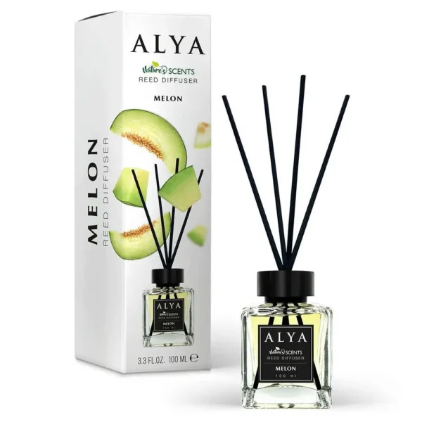 Alya Nature’s Scents Melon kvapų difuzorius su lazdelėmis, 100 ml