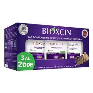 Bioxcin Black Garlic šampūnas nuo plaukų slinkimo, 3 × 300 ml