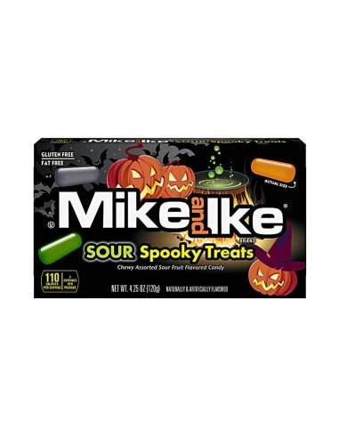 Mike and Ike Sour Spooky Treats rūgštūs kramtomieji saldainiai, 120 g