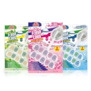 Airpure Fresh Loos 6 in 1 WC pakabinami valymo ir kvapinimo blokeliai, 2 × 50 g
